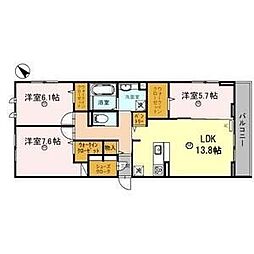 グランセレーナオオクボ 3LDKの間取図画像