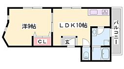 ハイツ志染 1LDKの間取図画像