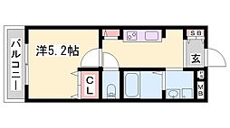 ハイツ中浜 1Kの間取図画像