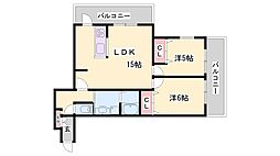 ブルーグラス 2LDKの間取図画像