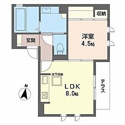 アプリコ 1LDKの間取図画像