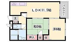 ビューハーモニー 2LDKの間取図画像