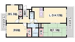 ツインピアA棟 3LDKの間取図画像