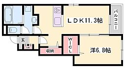 フレーシュ 1LDKの間取図画像
