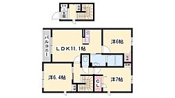 M・エスペランサ北野添 3LDKの間取図画像