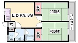 小林ハイツ 2LDKの間取図画像