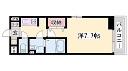 ルミエール・メゾン2 1Kの間取図画像