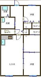 グローバル高田 3DKの間取図画像