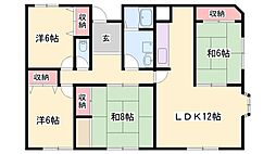 クラウン南ハイツ 4LDKの間取図画像