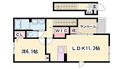 ブリックフェアリー3 1LDKの間取図画像
