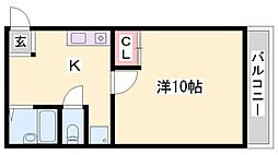 シャインコスモ 1DKの間取図画像