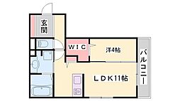 D's町坪 1LDKの間取図画像