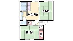 ハイツ・プリティ 2Kの間取図画像