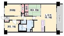 ポレスター姫路ザ・レジデンス 3LDKの間取図画像
