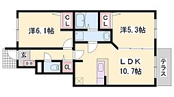 パルマリィ 2LDKの間取図画像