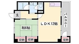 スイス第二ビル 1LDKの間取図画像