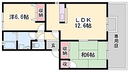 プレミール 2LDKの間取図画像