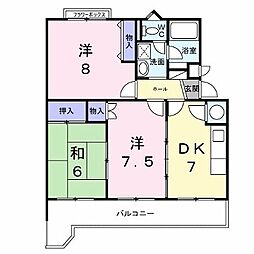 カサグランテ藤江 3DKの間取図画像