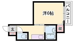 コーポはやのや 1Kの間取図画像