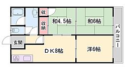 ハウス七福館 3DKの間取図画像