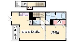 ウッドストック 1LDKの間取図画像