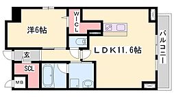 さくら三左衛門堀 1LDKの間取図画像