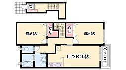 フレーシュ 2LDKの間取図画像