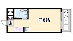 サニーパレス保城 1Kの間取図画像