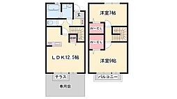 ダリアファミリー 2LDKの間取図画像