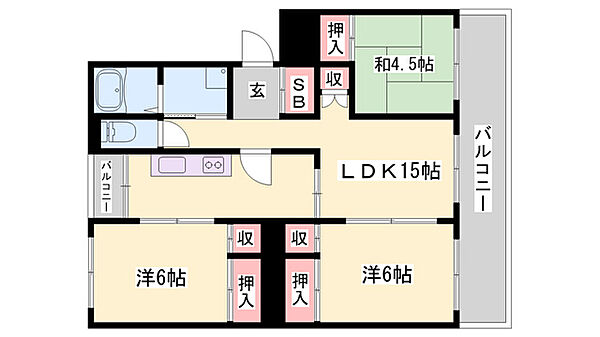 西新在家マンション ｜兵庫県姫路市西新在家2丁目(賃貸マンション3LDK・2階・82.98㎡)の写真 その2