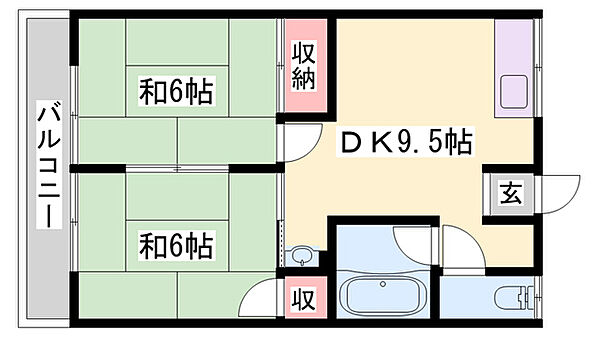 兵庫県西脇市和田町(賃貸アパート2K・1階・40.91㎡)の写真 その2