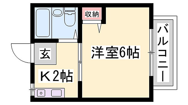 兵庫県姫路市田寺東3丁目(賃貸アパート1K・2階・17.15㎡)の写真 その2