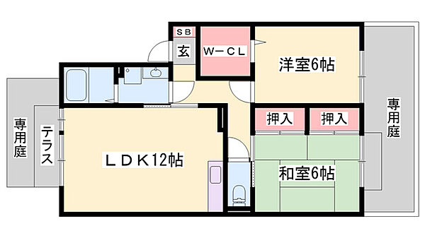 ブリーゼ ｜兵庫県揖保郡太子町太田(賃貸アパート2LDK・1階・59.39㎡)の写真 その2