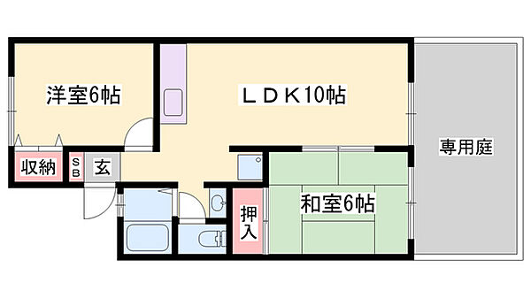 兵庫県姫路市飾磨区構4丁目(賃貸アパート2LDK・1階・50.24㎡)の写真 その2