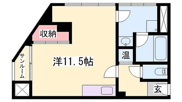 兵庫県姫路市大津区天神町1丁目(賃貸マンション1R・2階・37.06㎡)の写真 その2