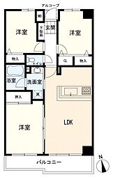 ニックコートハイム横浜小机2 3LDKの間取図画像