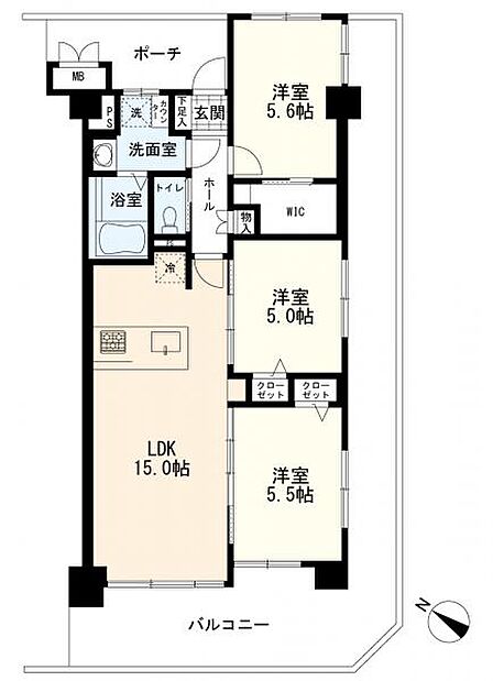 3LDK 間取り