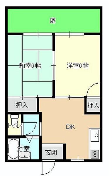 静岡県浜松市中央区佐鳴台1丁目(賃貸アパート2DK・1階・39.80㎡)の写真 その2