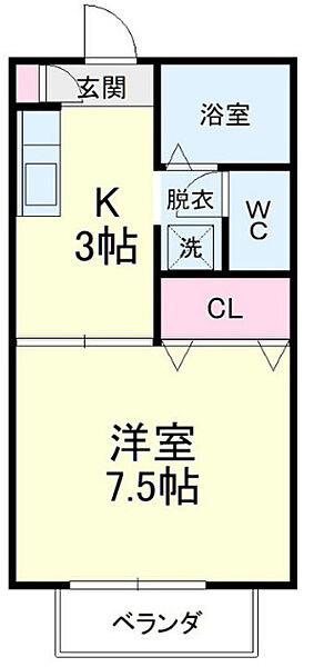 静岡県浜松市中央区和合町(賃貸アパート1K・2階・26.47㎡)の写真 その2