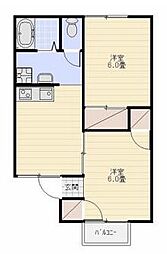 ハイツメロン 1LDKの間取図画像