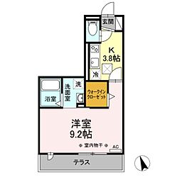 D-Hills山下 1Kの間取図画像