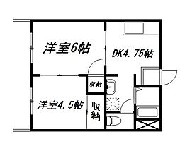 K1メダリスト3 2DKの間取図画像