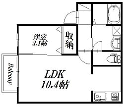 コート・フリッシュ 1LDKの間取図画像