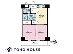 ウッディライフお花茶屋 2DKの間取図画像