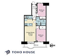 竹の塚ガーデンハウス 2LDKの間取図画像