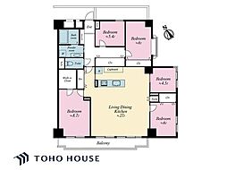 ルネ市川中山 5LDKの間取図画像