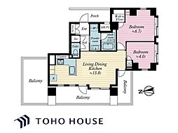 デ・リード錦糸町 2LDKの間取図画像
