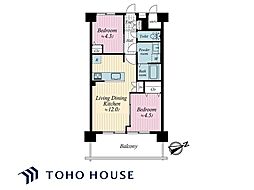 東陽町ハイホーム 2LDKの間取図画像