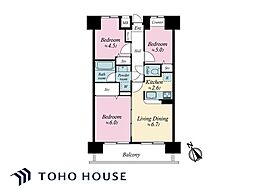 コスモお花茶屋参番館 3LDKの間取図画像