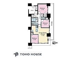 シティタワー金町タワー棟A棟 3LDKの間取図画像
